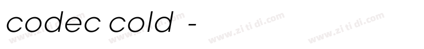 codec cold字体字体转换